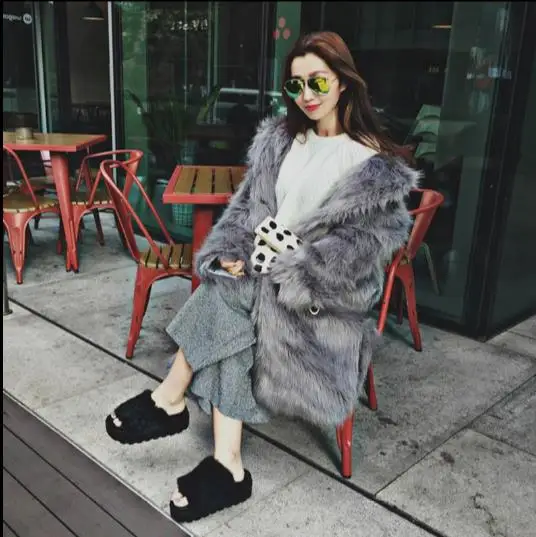 Clobee Winter Women's Faux Fur Coat Artificial Fur Overcoat Furry Jacket Femme Plus Size Warm Fake Fur Outwear Q922