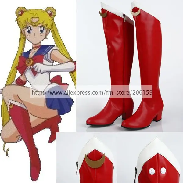 Sailor Moon Serena Tsukino/Обувь для костюмированной вечеринки; красная обувь; женская обувь