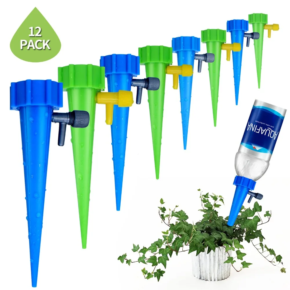 12Pcs Plant Self Watering Adjustable Stakes System ...