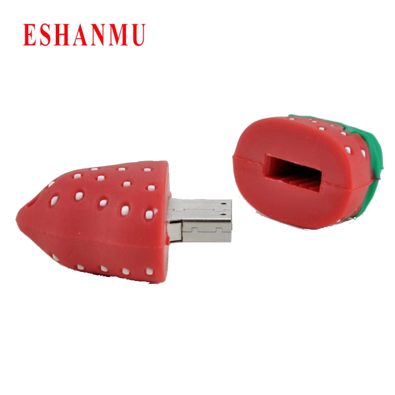 Cartoon Strawberry USB Flash Drive Pendrive 4GB 8GB 16GB 32GB USB Stick External Memory Storage Pen Drive