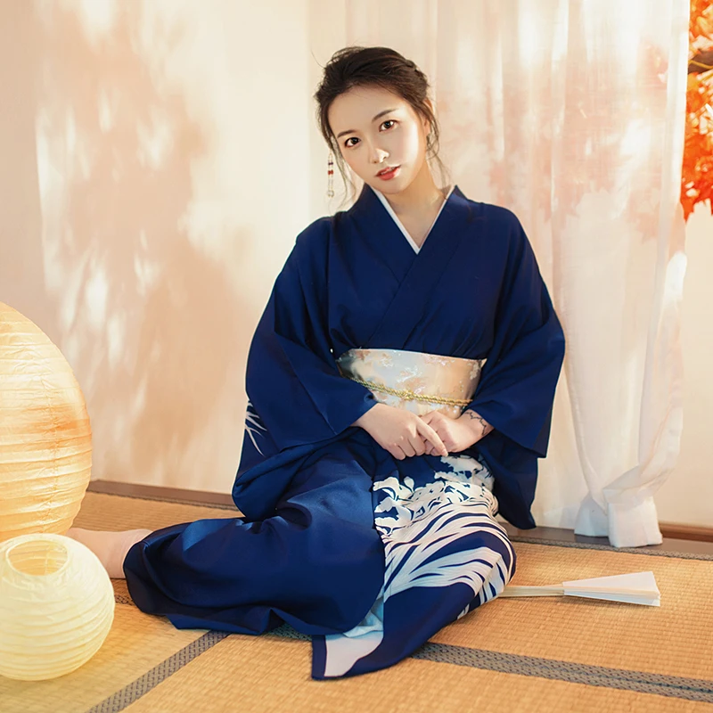 

2019 japanese style traditional yukata women traditional print clothing women loose kimonos mujer japan dress vietnam clothing