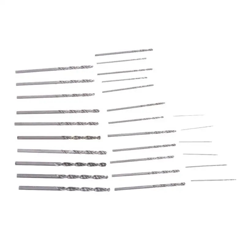 

28Pcs Mini Micro HSS Twist Drill Bits Set Metric Sizes 0.3-3.0mm For PCB Crafts Thin Aluminum Iron Sheet Plastic
