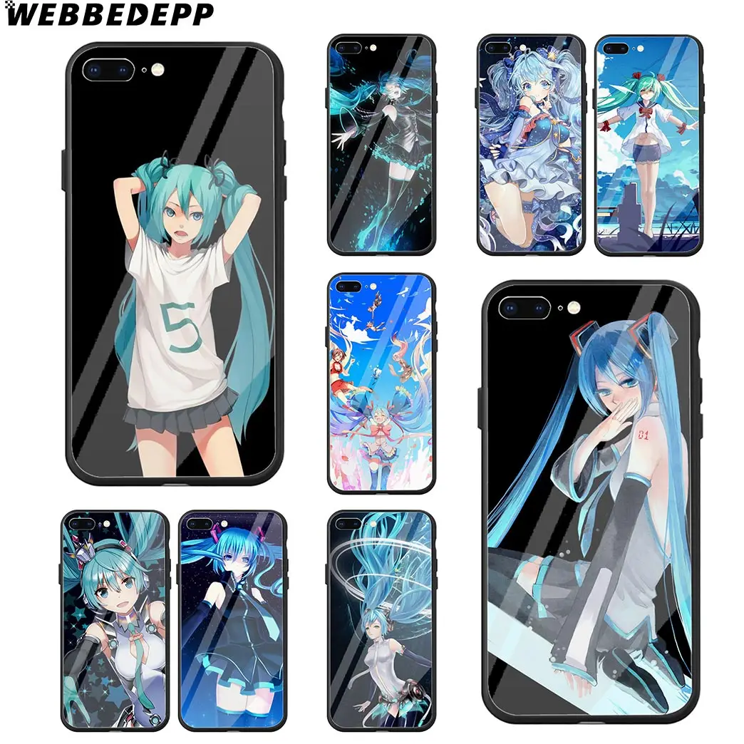 Чехол для телефона WEBBEDEPP Hatsune Miku аниме из закаленного стекла Apple iPhone Xr Xs Max X или 10 8 7