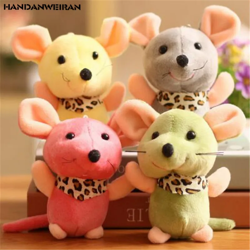 

1PCS Mini Plush Leopard Scarf Mouse Toys Creative Small Pendant Cute Soft Stuffed Mice Toy For Kids Baby Girl Playmate Gift 13CM