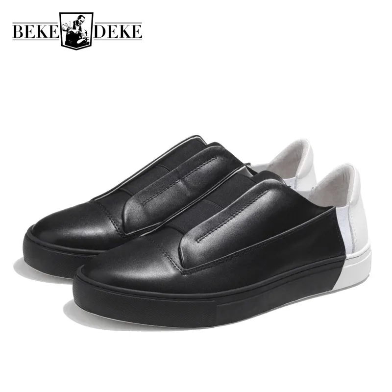

2019 Summer Mixed Colors Mens Slip On Loafers Shoes Youth Designer Leather Sneakers Chaussure Homme Driving Footwear Patchwork