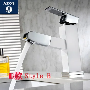 

Bathroom Sink Faucets Pull Out Hose Spray Single Handle Nickle White Porcelain Solid Brass Deck Mounted Hot Cold Mixers CLMP001B