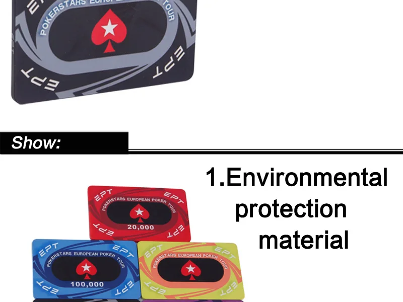 2 шт./упак. прямоугольник Керамика EPT фишки для покера со значением лучшие тактильные ощущения азартные игры набор микросхем Pro Техасский Холдем аксессуары для настольной игры
