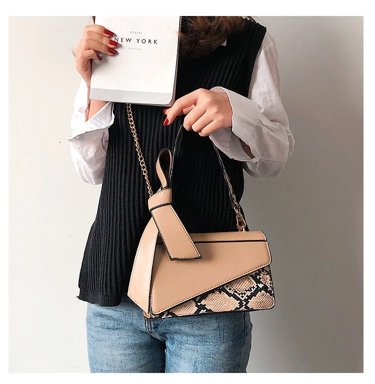 Women's mini Snake Print Leather Bow Shoulder Bag Famous Brand Designer handbags High Quality White Camel Crossbody Tote Clutch (9)