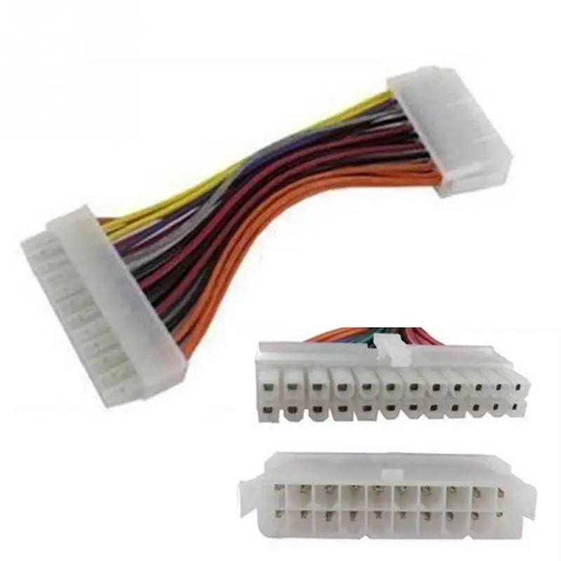 Dual 24 Pin 24P Female to 24Pin 20Pin 20P Male PC Power Supply PSU Adapter Cable