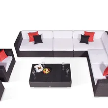 Sigma УФ-стойкий классический ротанговый уникальный изогнутый угловой секционный диван