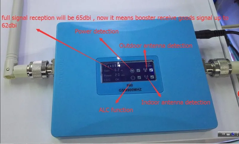 GSM 980 ALC GSM Booster усиления 65dbi питания 20dBm ЖК-дисплей дисплей репитера 900 мГц Booster GSM сигнал увеличитель, легко использовать усилитель