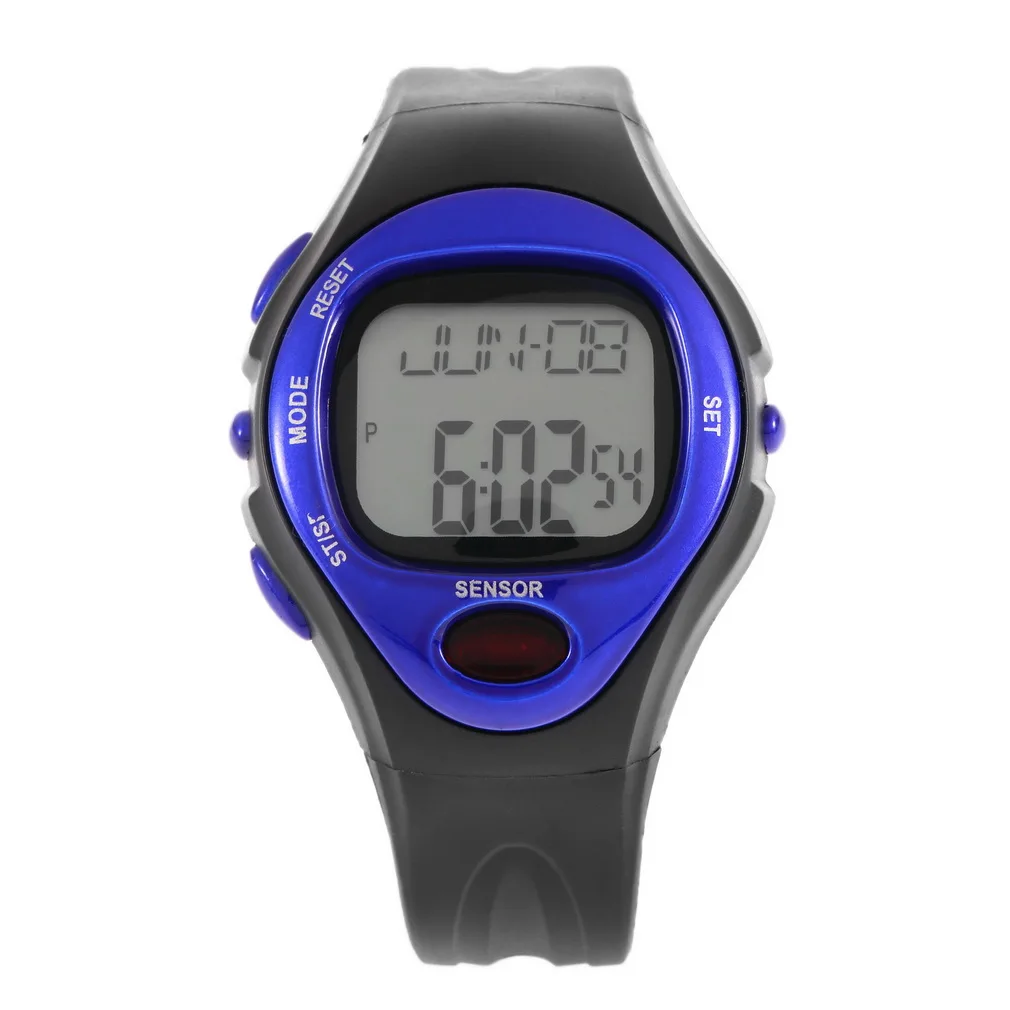 Pulse Heart Rate Monitor Calories Counter Fitness Watch Time Stop Watch