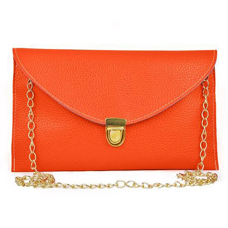 

Women HandBag Envelope Clutch Chain Purse Lady Handbag Tote Shoulder Messenger - Orange
