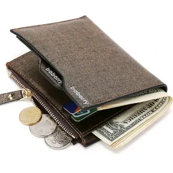 

Fashion men's wallet short classic double fold credit card holder card package mini clutch purse