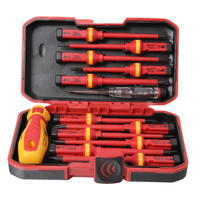 

13 Pcs VED Insulated Screwdriver Set High Voltage 1000V Magnetic Phillips Slotted Torx Hand Tools