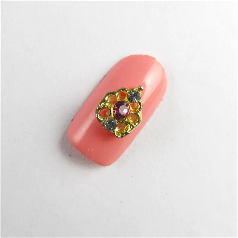100pcs 3d Rhinestones Gold Nails Jewelry Fashion Metal Nail Decoration