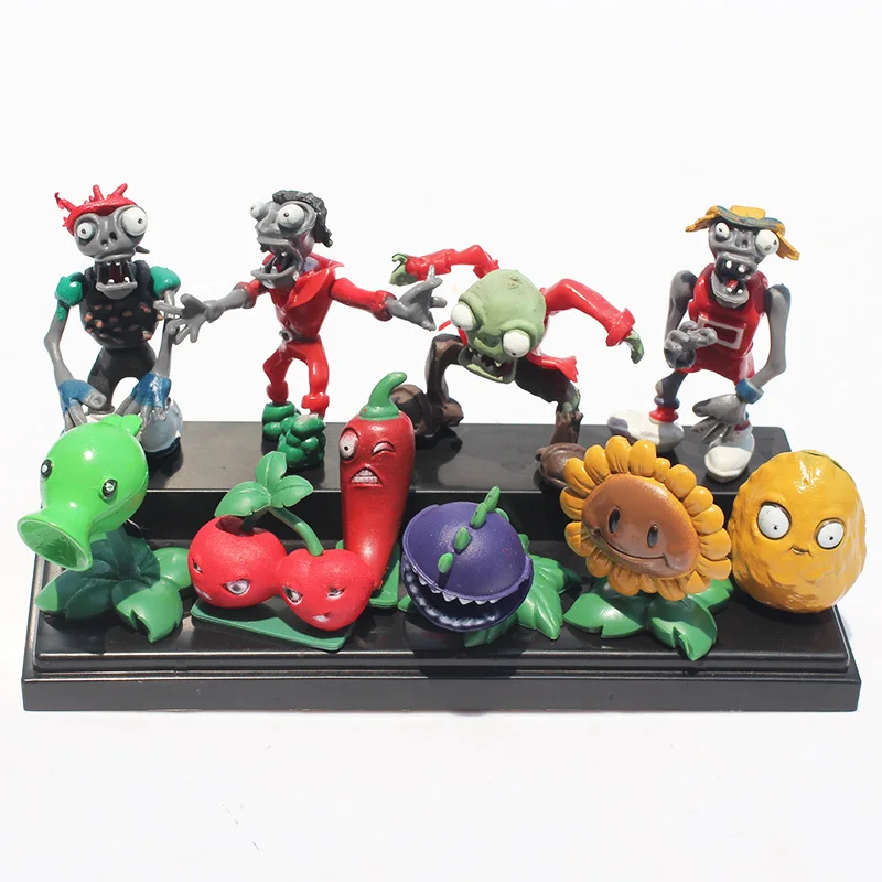 10 шт./лот PVZ Растения против Зомби Peashooter Подсолнух вишневая бомба Chomper Jalapeno Bungee ПВХ