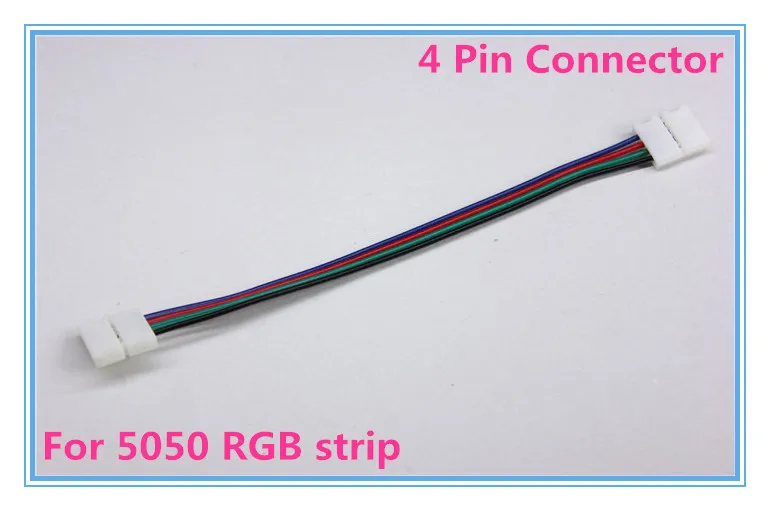 

10 pcs15cm 4 pins Connector Wire Cable For Led Strip 5050 5630 5730 RGB Color 10mm PCB led de 12V conectores