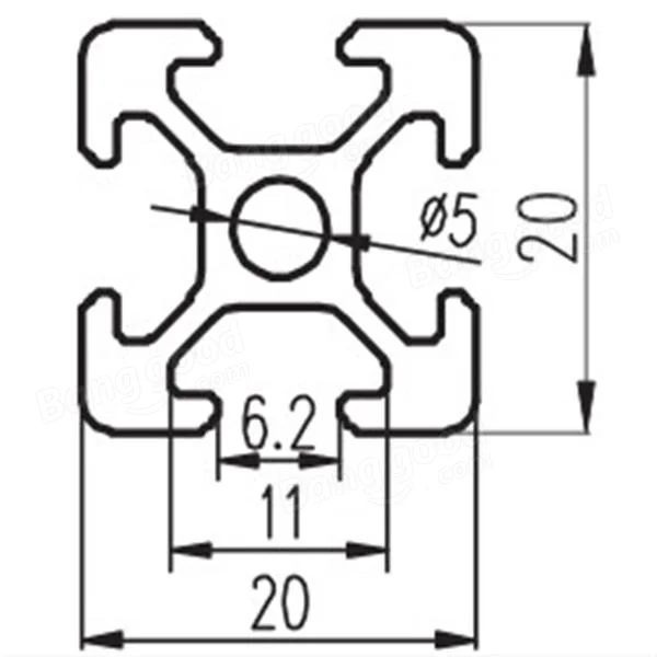 MACHIFIT 700mm Length 2020 T-Slot Aluminum Profiles Extrusion Frame For CNC