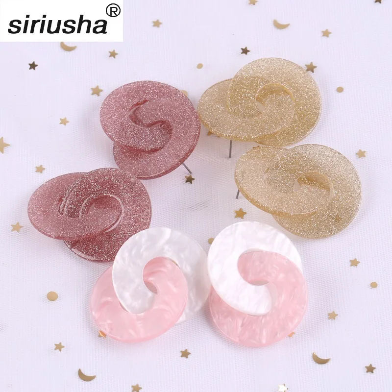 

Snail-Like Round Earrings Acrylic Fashion Exaggerated Hot Earrings have a Sense of Movement Wholesale S084