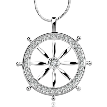 

Silver color gorgeous Fashion charming popular exquisite women wedding circle zircons necklace luxury silver jewelry N679