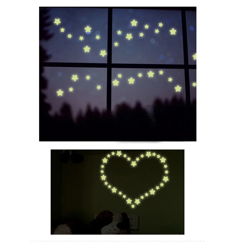 Светится в темноте наклейки StarsWall наклейка светящаяся детская спальня домашний декор звездный узор