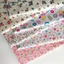 Хлопок саржа пасторальные маленькие цветы серии Фиолетовый Розовый Фуксия цветочная ткань для DIY детская простыня детская кроватка одежда платье