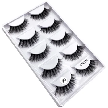 

HBZGTLAD Sexy 100% Handmade 5 pairs thick false eyelashes black long 3d eyelash extension eye lashes