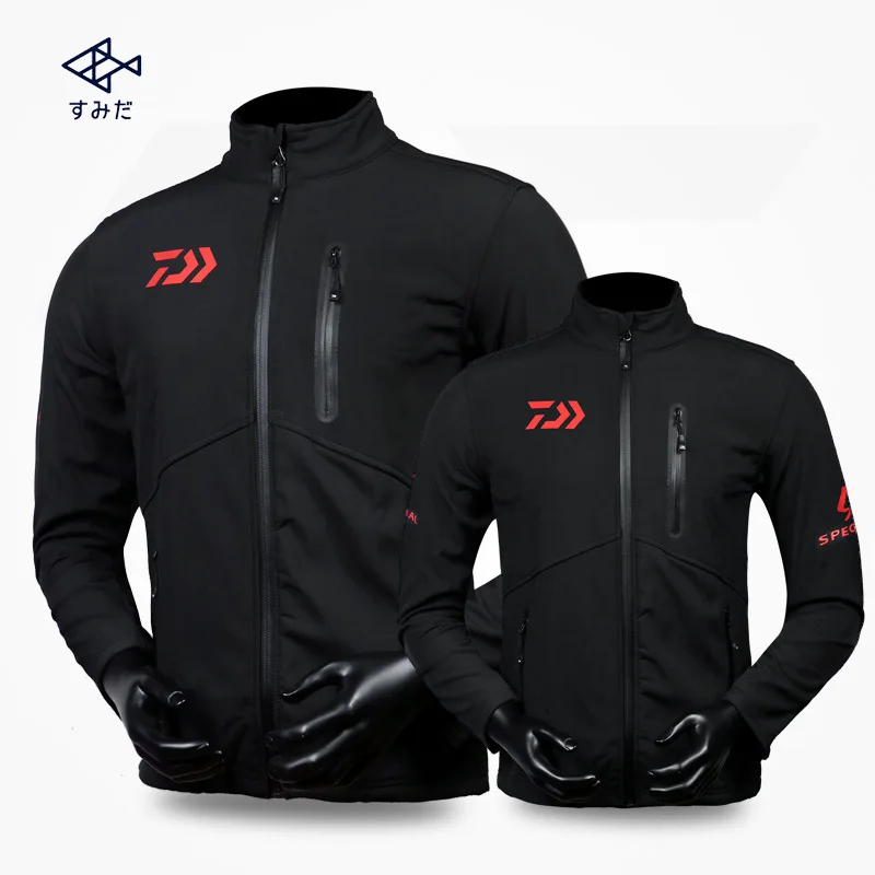 

New Outdoor Soft-Shell Parka Men's Women's Fall Winter Windproof Fishing Jackets Waterproof Breathable Fleece Fishing Clothing