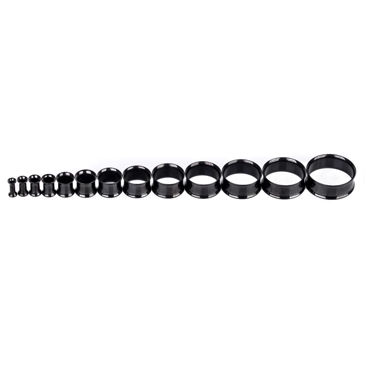 1 Pair Black Stainless Steel Ear Stretcher Expansion Shellhard Hollow Ear Gauges Plugs Flesh Tunnels Body Piercing Jewelry
