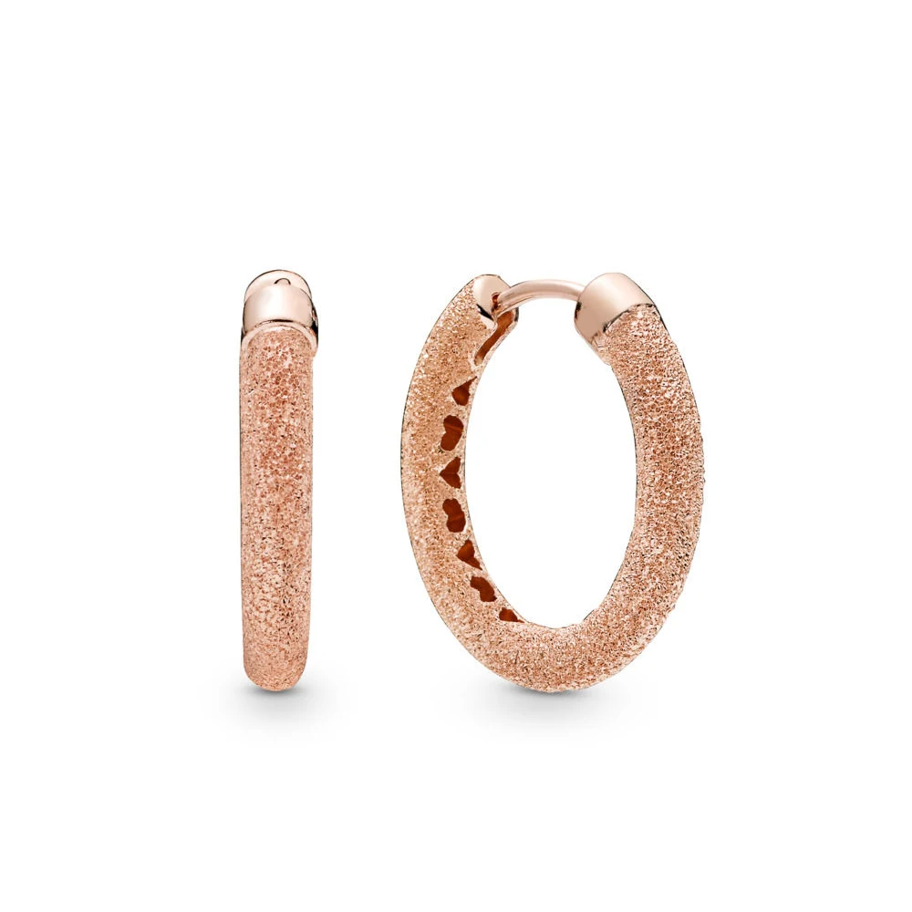 

2019 Spring Authentic 925 Sterling Silver Matte Brilliance Europe Hoop Earrings Original For Women Bead Charm Gift DIY Jewelry