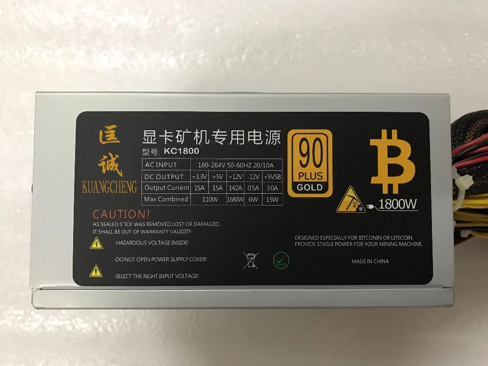 KUANGCHENG ETH miners PSU 1800W 125A output THE PSU for P104 P106 RX550 560 RX 570 GTX1050I GTX1060 GTX1080I 6 GPU CARDS