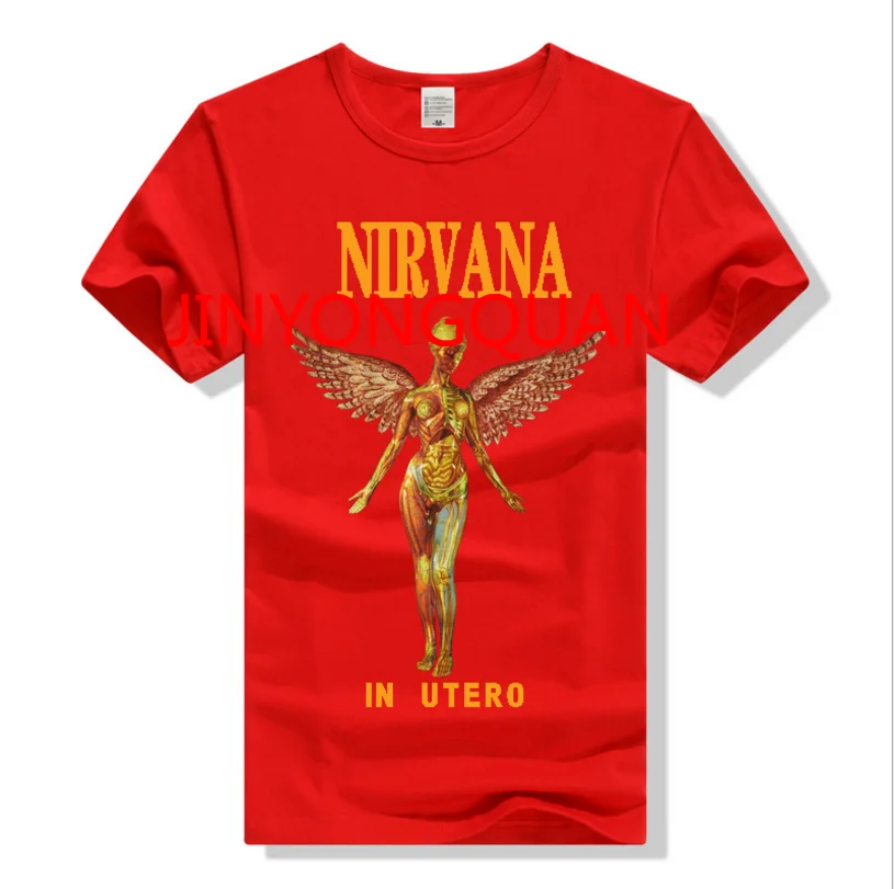 

USA Size NIRVANA In Utero Nirvana Matrix Grunge Couple T-shirt Fashion Short-Sleeved Men's Woman Tshirt Shirt Increase