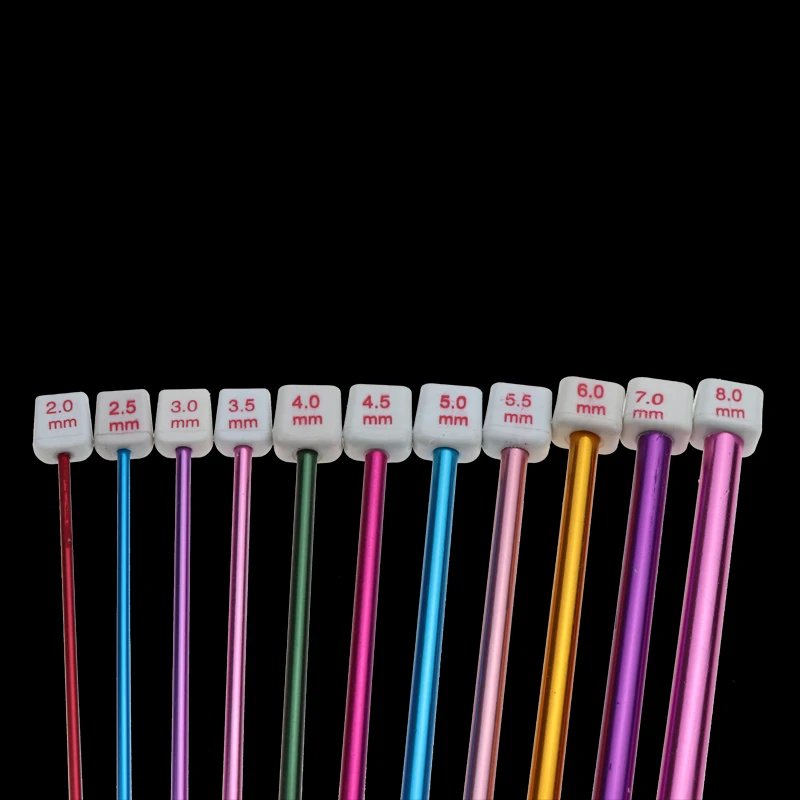 11 шт. 10," многоцветные Алюминиевые TUNISIAN набор спиц для вязания крючком 2-8 мм