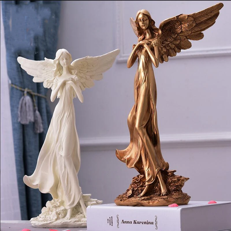 

European Resin Sculpture Angel Goddess Character Decoration Craft Office Ornament Home Furnishing Desktop Fairy Figurines Statue