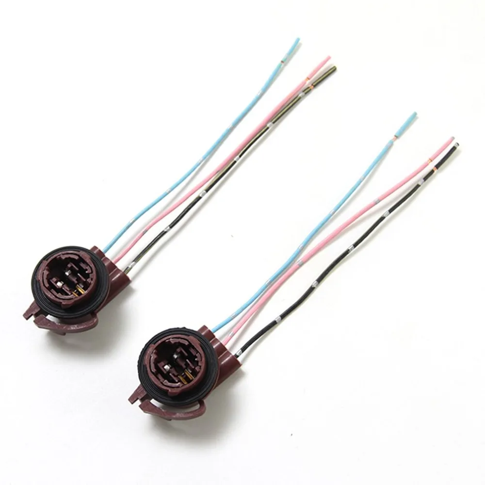 

2Pcs 3157 LED Bulb Brake Turn Signal Light Lamp Socket Adapter Harness Wires Plug Connector Pigtail Bulb Socket
