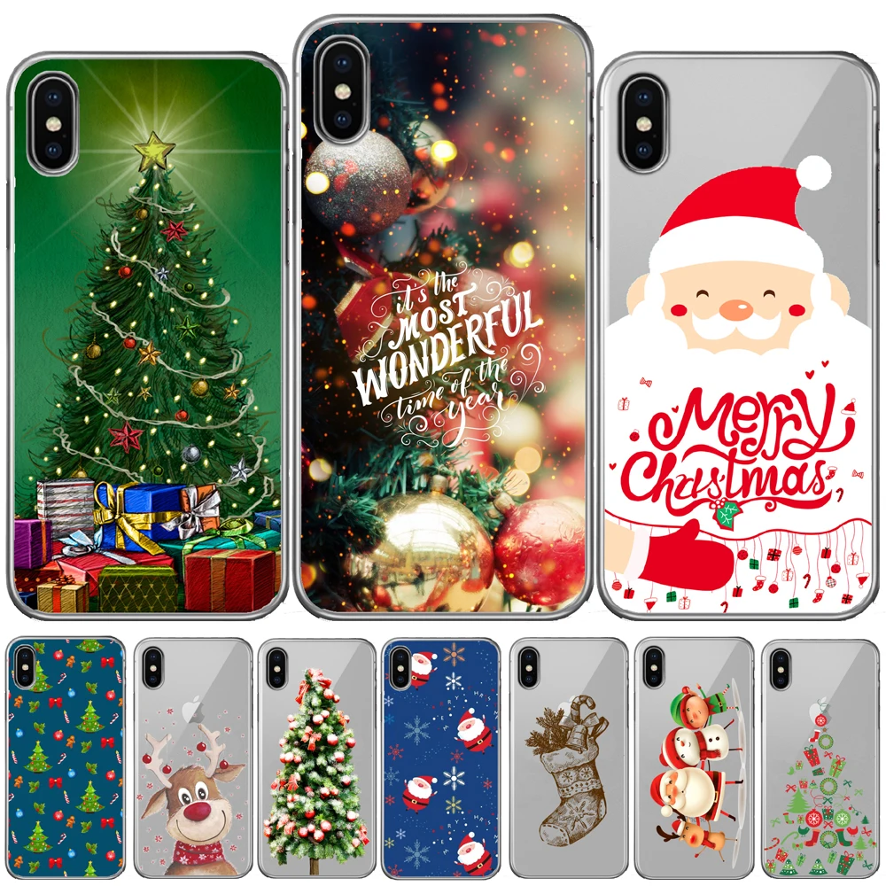 Рождественский Мягкий силиконовый чехол из ТПУ для Apple iPhone 12 Mini 11 Pro XS Max X XR 6 6S 7 8 Plus