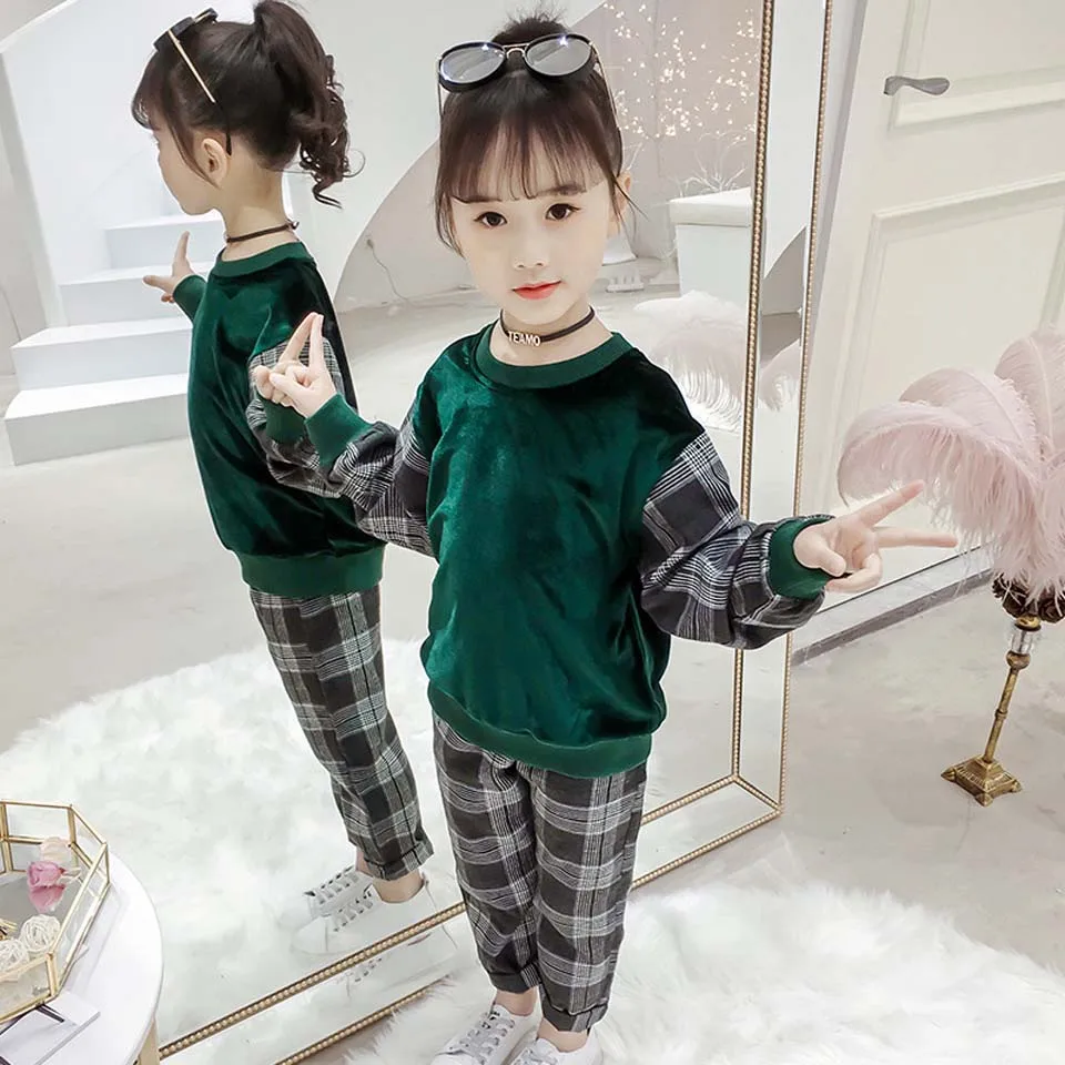 

Children Clothing Sets Spring Autumn Baby Girls Clothing Sets Fashion Top+pants 2 Pcs Suits 2019 4-12 Years Kids Clothes