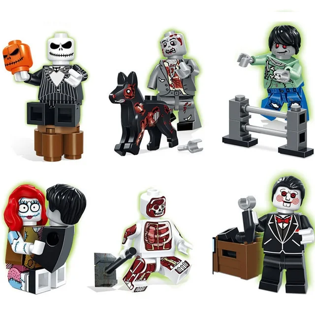 Best Price 6Pcs/set Assembled Building Blocks Compatible Legoed Figures Bricks Dolls Halloween Toys Zombie Walking Dead Series For Children