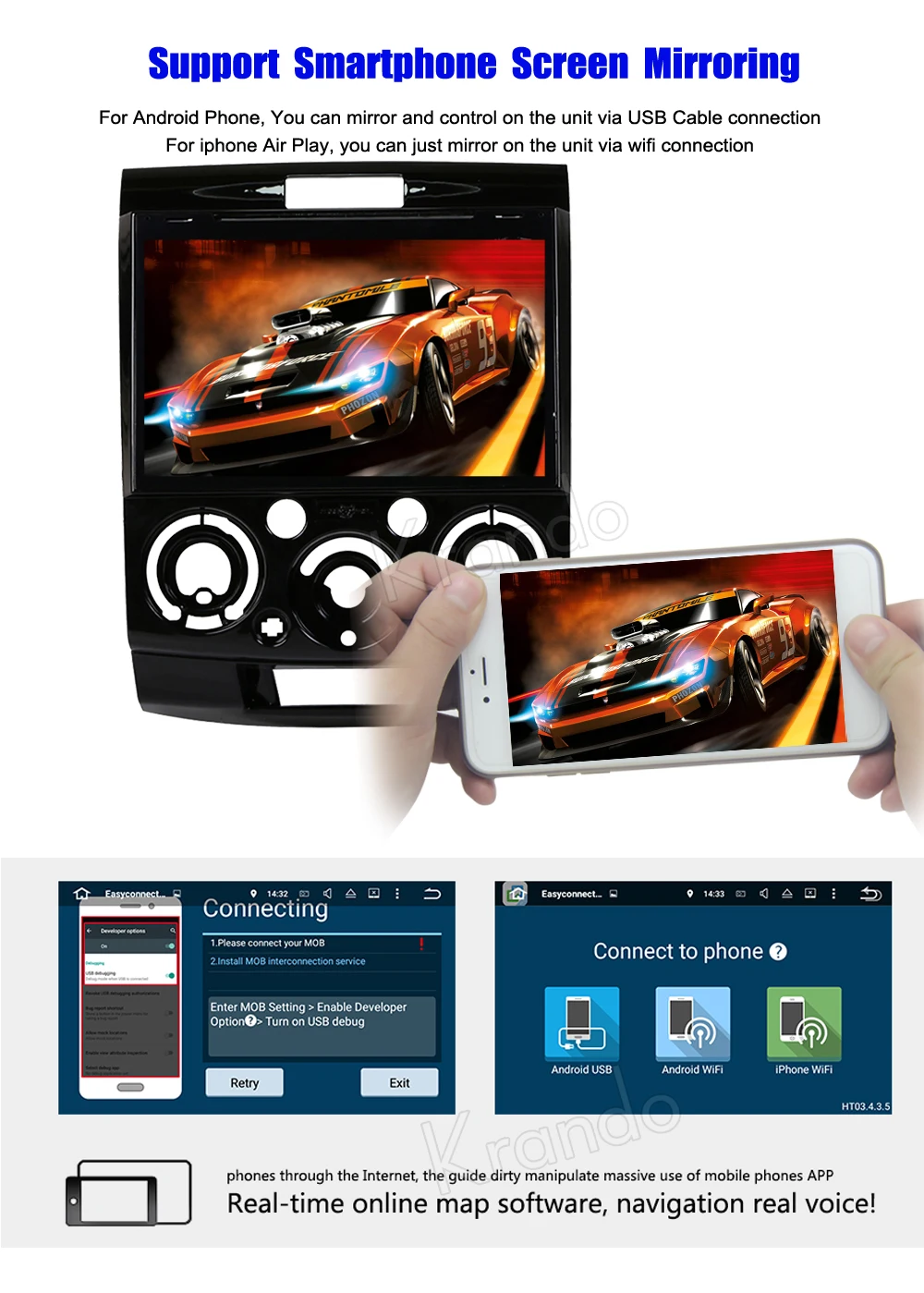 Krando Android 7 1 автомобильный навигатор радио gps для Ford Everest ford Ranger Mazda BT50 BT 50 2006 2011