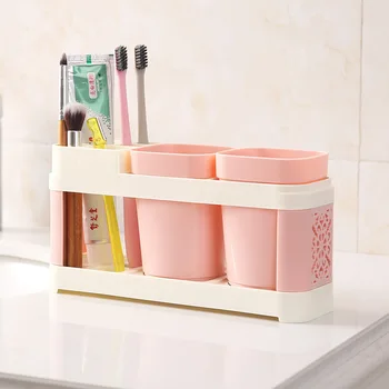 

Plastic Creative Toothbrush Holder Washing Set Couple Brushing Mouth Cup Bathroom Cup Toothpaste Holder For Bathroom Toiletries