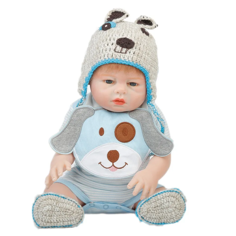 SanyDoll 20 дюймов 50 см силиконовые куклы для новорожденных Реалистичная кукла синее