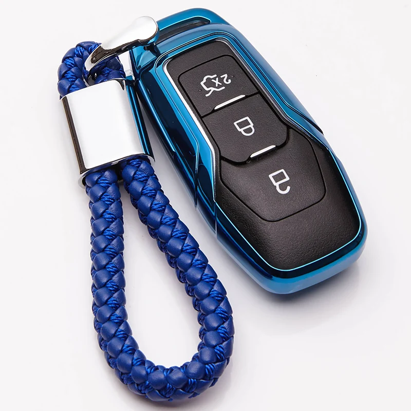 

KUKAKEY TPU Car Key Case Cover For Ford Edge Engine Mustang Mondeo Fiesta Focus 3 MK3 Smart Keychain Auto Accessories