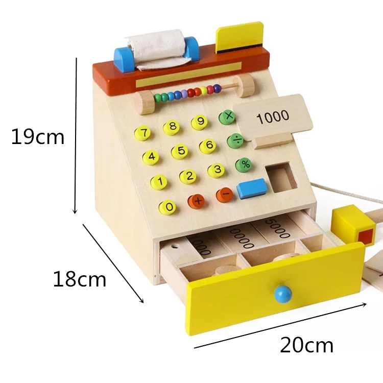 Новые детские игрушки кассовый аппарат для моделирования мебель деревянные игрушки для детей супермаркет торговый Детский развивающий