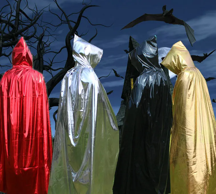 

Halloween Death Hoody Cloak Devil Mantle Black Red Costume Theater Prop Adult Hooded Cape Cloak Hats Props A8A76