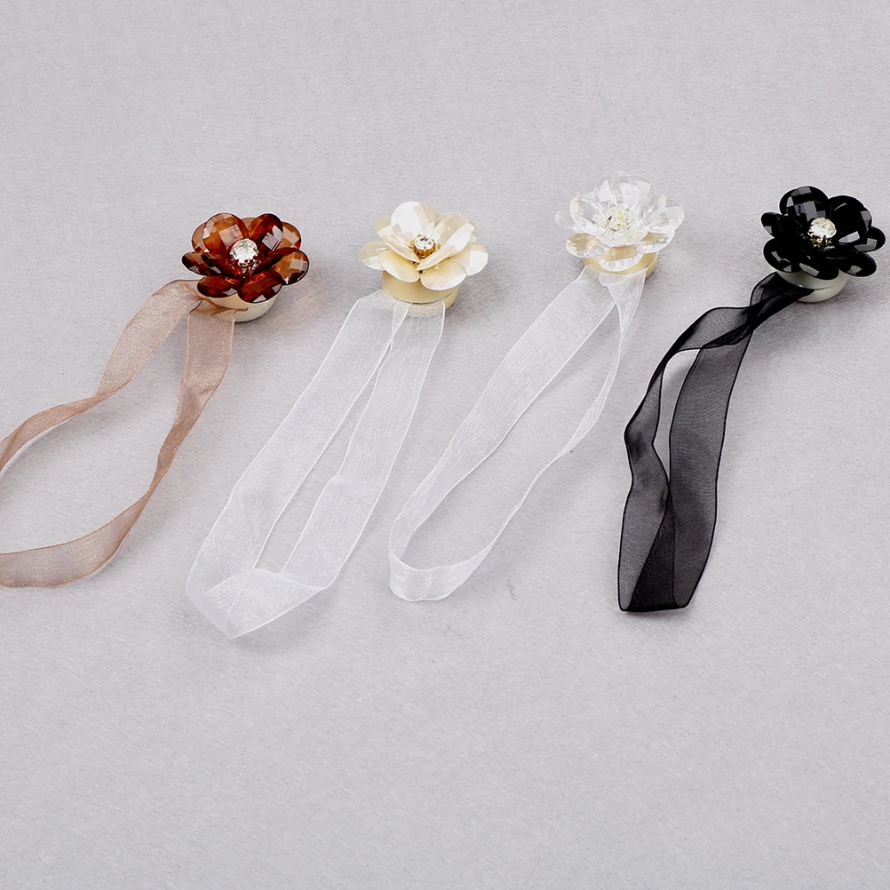 1pc Lovely Flower Shape Magnetic Curtain Tieback Window Curtains Magnet Buckle Holder Curtain Strap Accessories