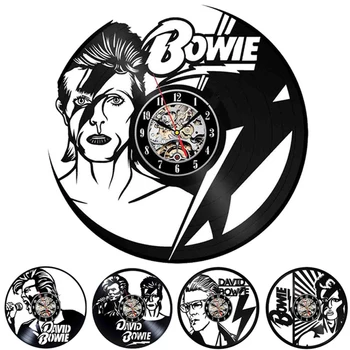 

2019 Klok Clock Wall David Bowie 3d Wall Clock Design Music Theme Stickers Vintage Vinyl Record Watch Home Decor Gifts For Fan