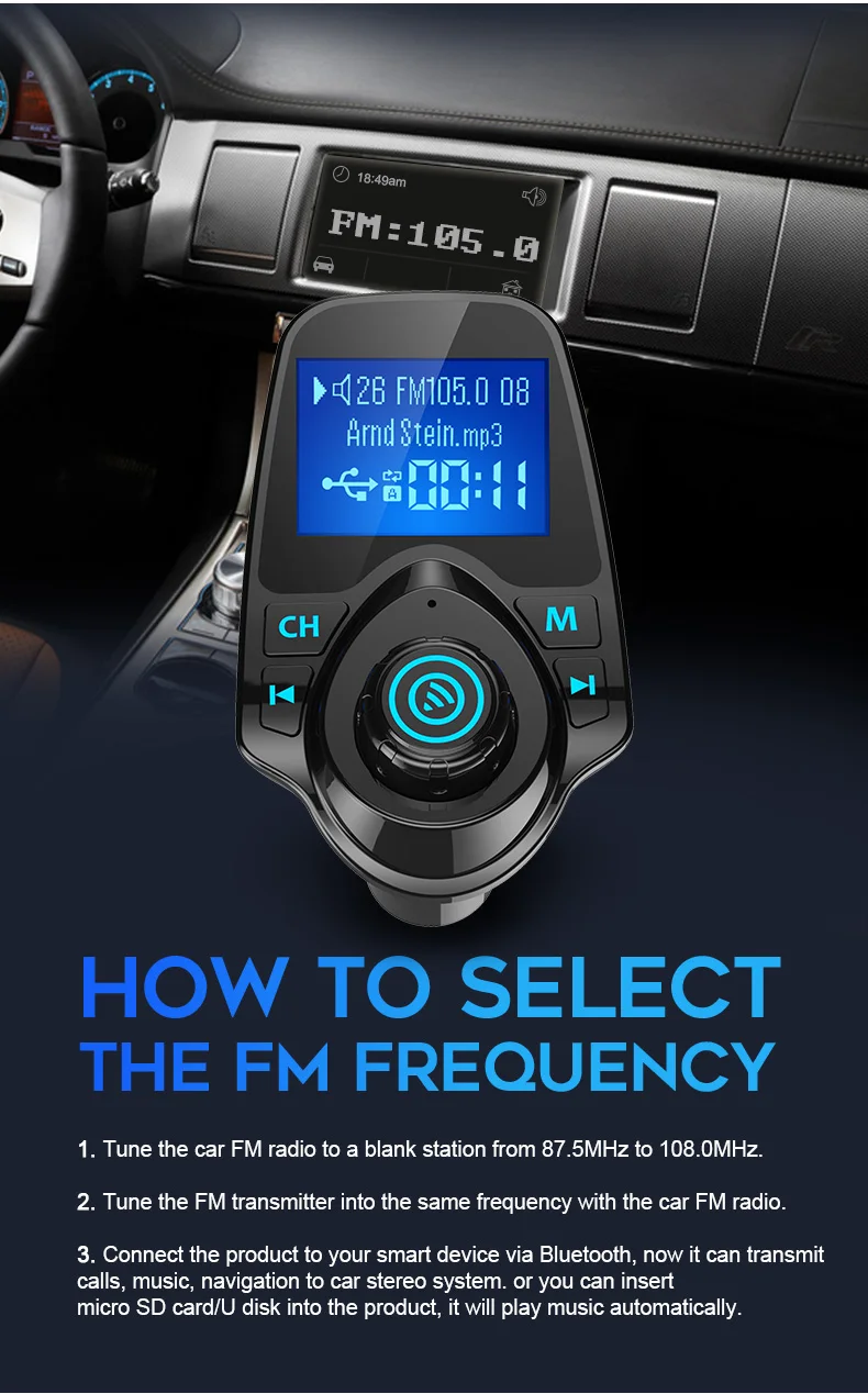 Автомобильный Mp3 беспроводной fm-передатчик Bluetooth Handsfree автомобильный fm-модулятор USB FM зарядное устройство для iPhone samsung Поддержка TF карты