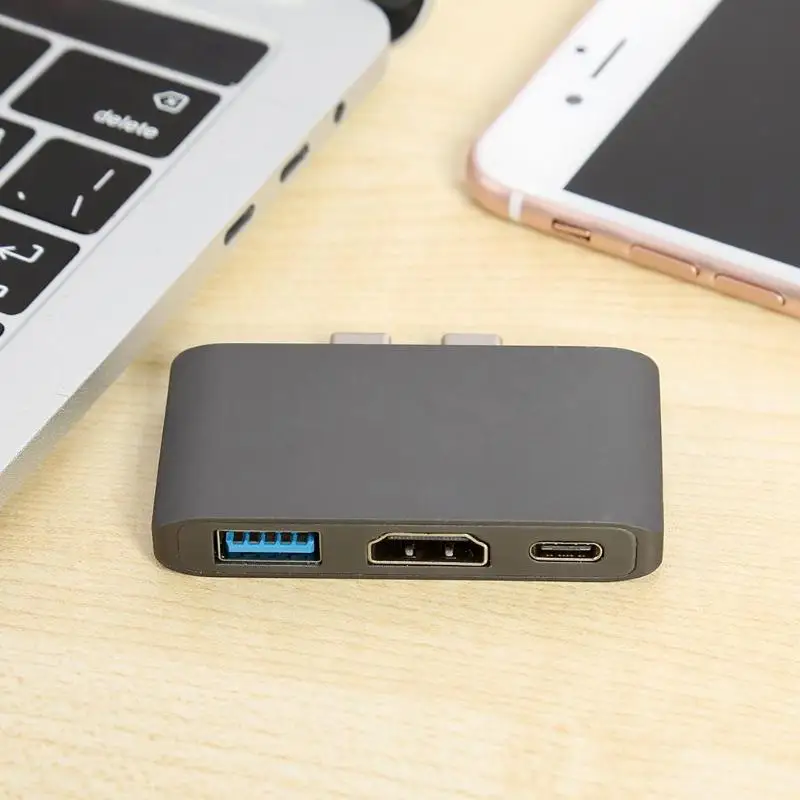 Adaptador Bluetooth двойной тип C до 4 к HDMI USB 3,0 PD 3 в 1 Splitter адаптер Bluetooth Recever для MacBook Pro ноутбука