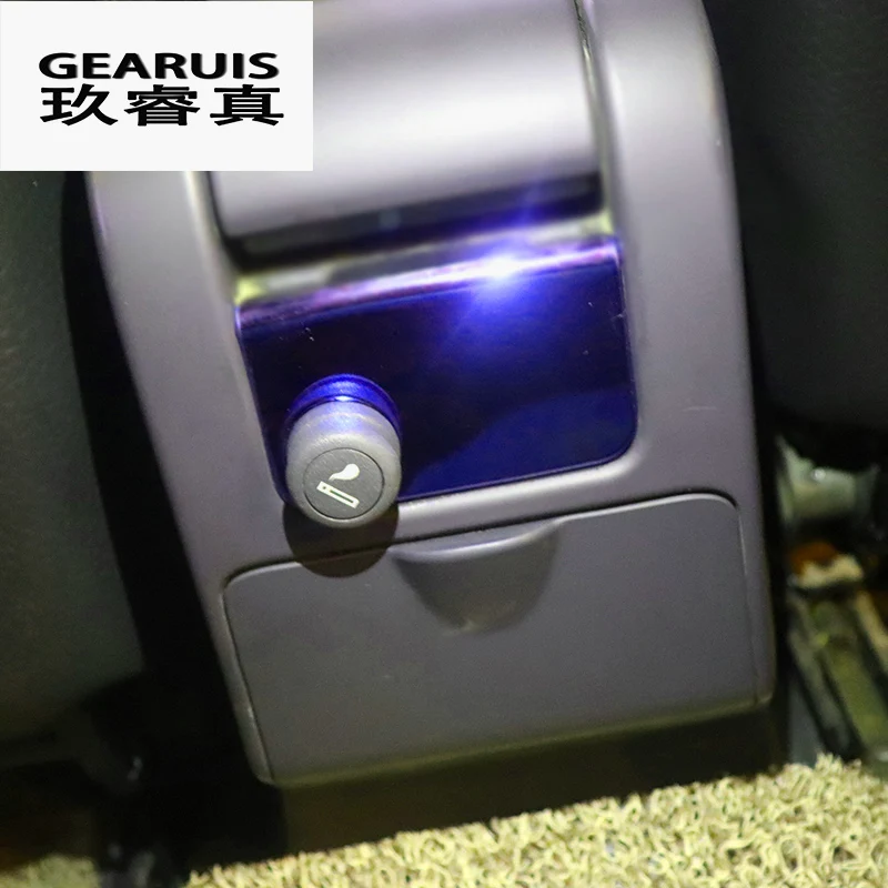 Car Styling Inner Back Row Cigarette Lighter Cover Blue Black stainless steel Sticker For Volvo XC60